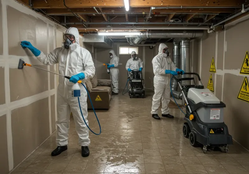 Basement Moisture Removal and Structural Drying process in Des Moines, IA